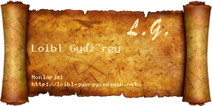 Loibl György névjegykártya