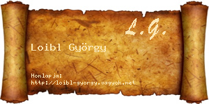 Loibl György névjegykártya